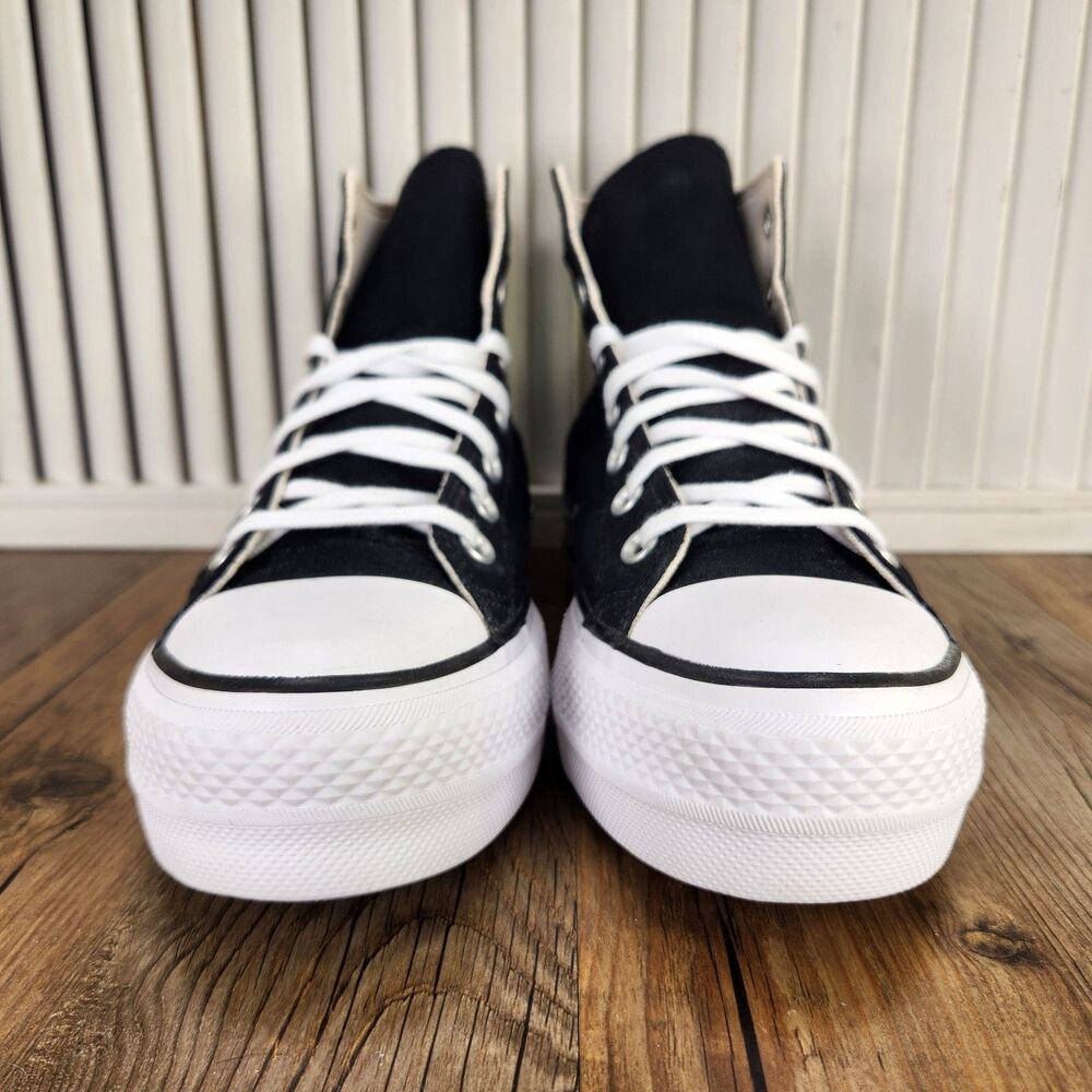 Converse CTAS Lift Hi Platform Sneakers Womens Sz 8.5 Black White Shoes 560845F - Picture 3 of 11